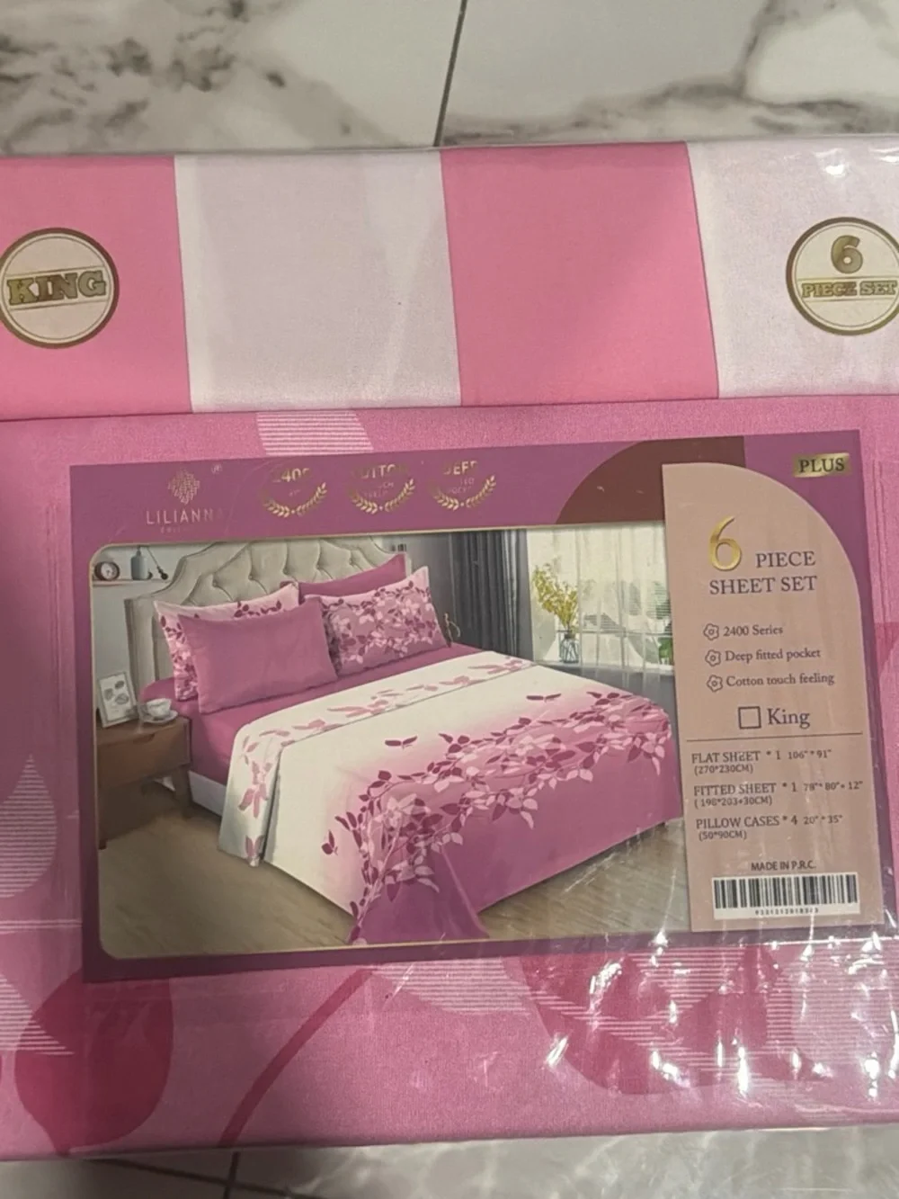 Pink 6-Piece King Sheet Set